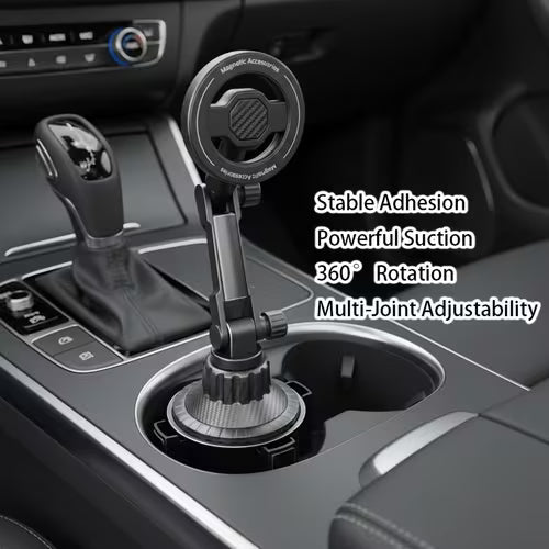 Magnetic Car Phone Holder & Cup Mount with Adjustable